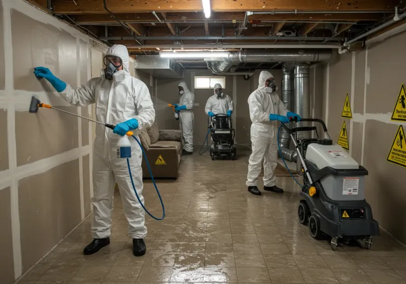 Basement Moisture Removal and Structural Drying process in Lake City, SC